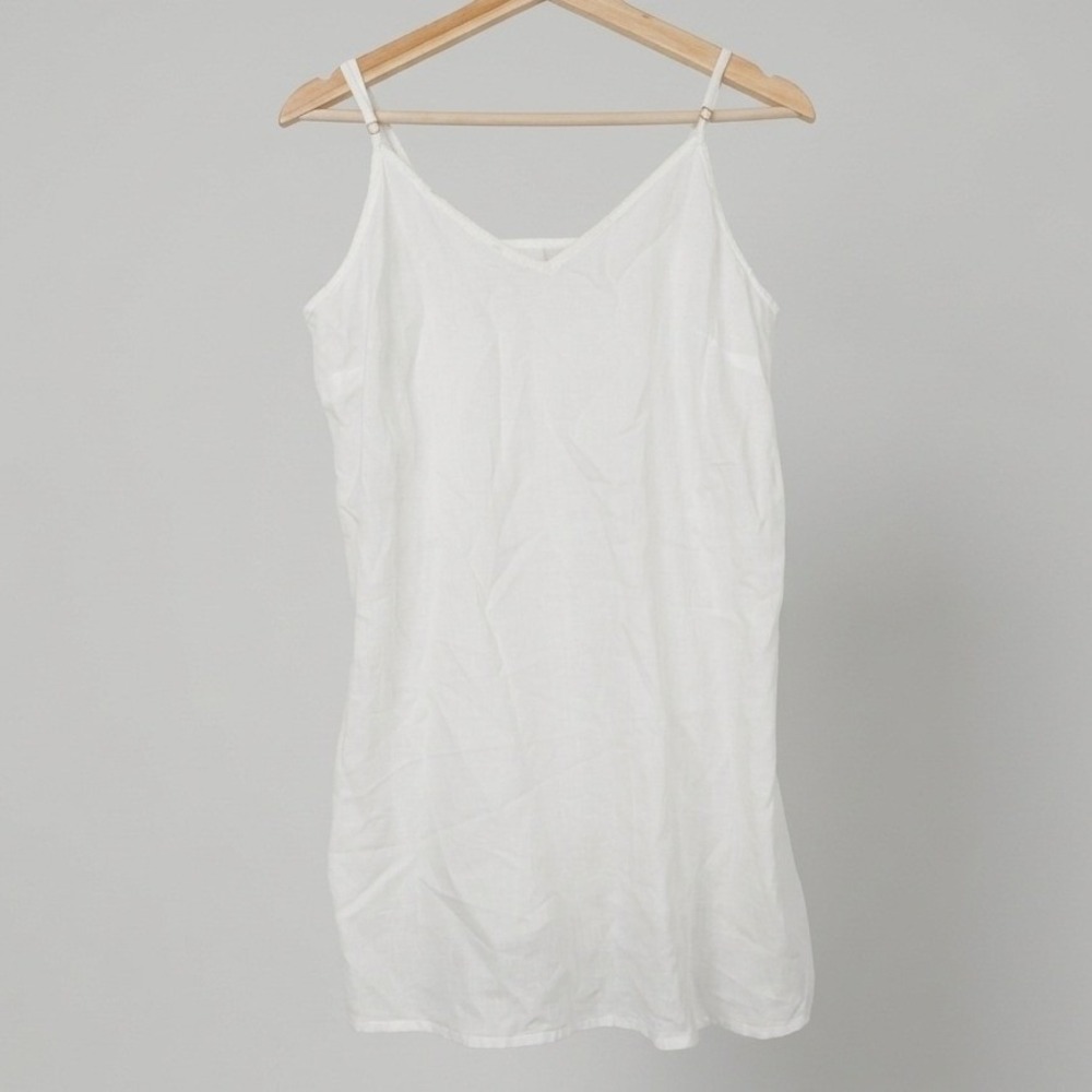 Cleobella White Cotton Camisole Slip V-Neck Adjustable Strap Coquette Angelcore